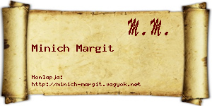Minich Margit névjegykártya